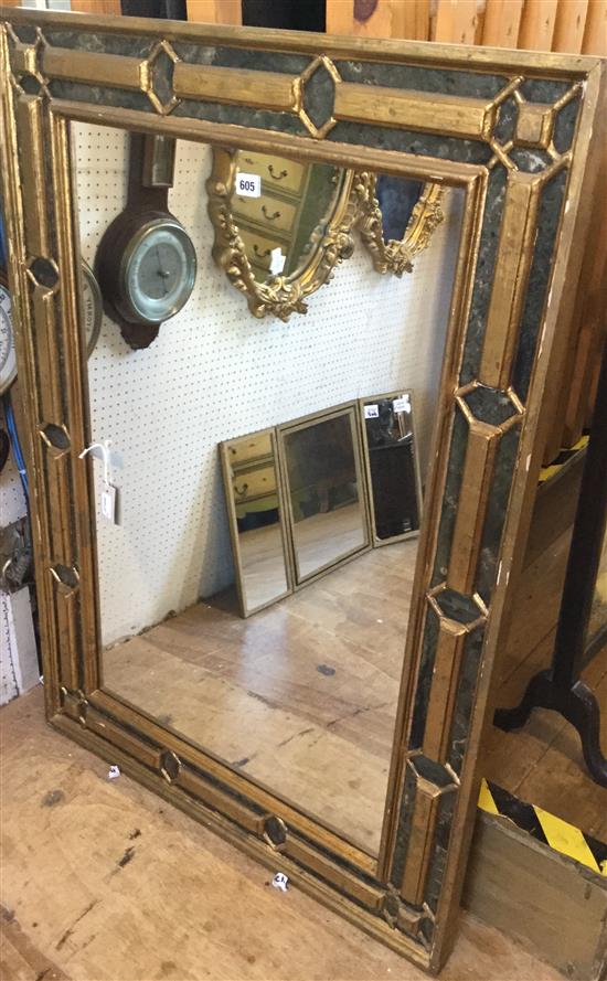 Large giltwood wall mirror with marginal plates